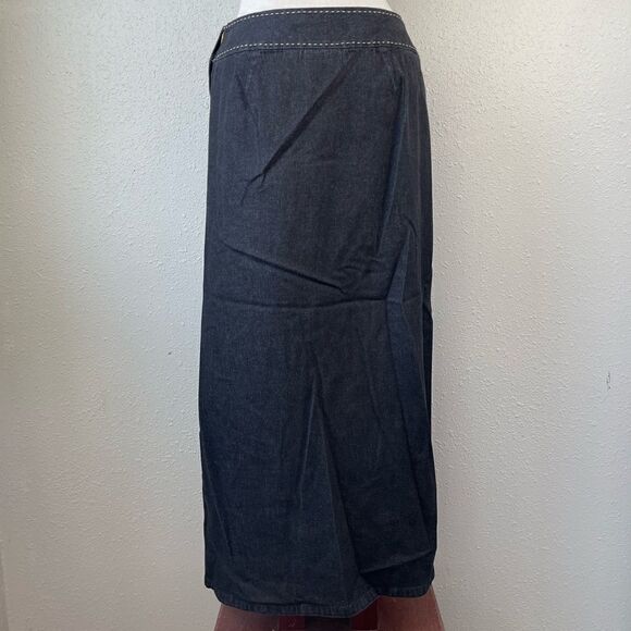 Liz Claiborne Black Denim Maxi Skirt Size 8 Petite EUC - Picture 6 of 8